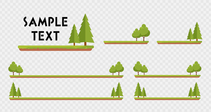 Caption base (underline) with Coniferous and deciduous trees-ol
