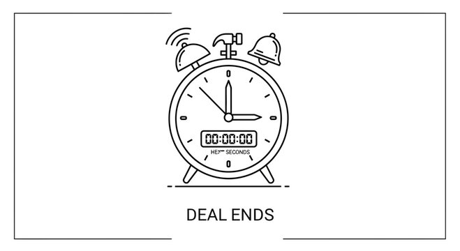Alarm Clock Countdown Timer, Deal Ends Soon, Urgency, Time Running Out, Sale Notification
