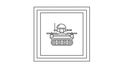 Fototapeta premium Futuristic Drone Tank Hybrid Concept Icon
