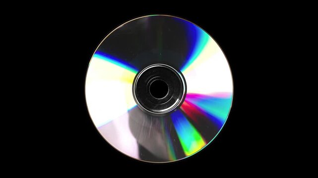 Vintage turntable CD media on black background
