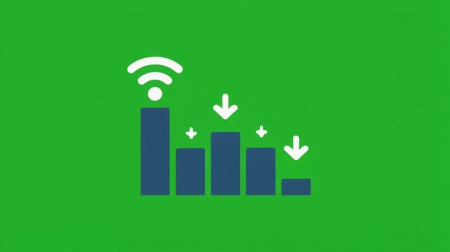 Animated Wifi Signal Strength Bars with Downward Arrows