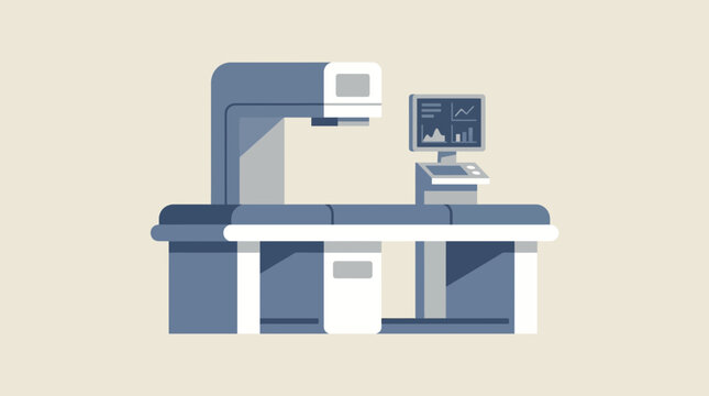 DEXA Bone Density Scan Machine in Hospital - Isolated Vector Illustration