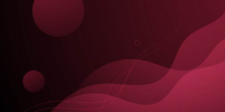 Abstract dark red wave background with overlap papercut shapes pattern element concept design. Modern and elegant banner style.