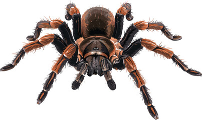 Realistic tarantula spider vector illustration isolated on white background, detailed hairy arachnid insect icon © Arishfa