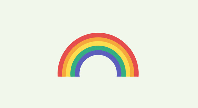 Colorful rainbow arc symbol icon.