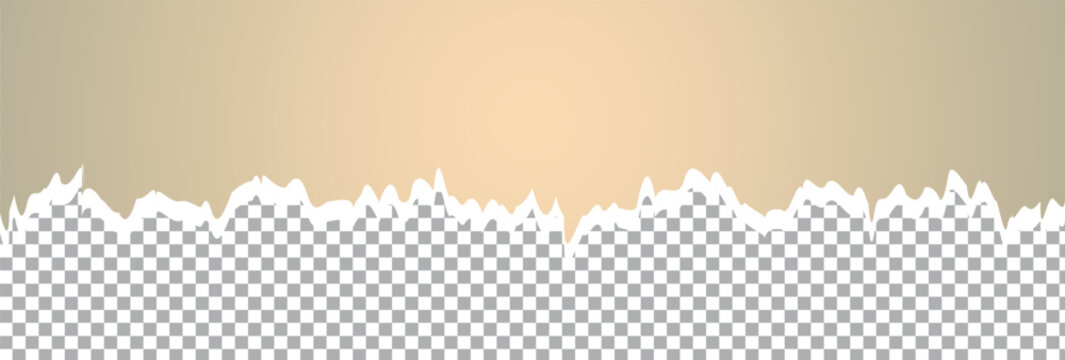 Realistic torn paper edges vector, paper strips Pieces of torn black horizontal paper stuck on white squared background. Vector illustration.