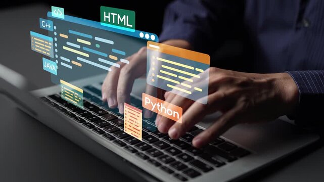 Software development with coding overlays, programming languages, developer tools, mobile app creation, and advanced programming for digital product development and software solutions. Muxer