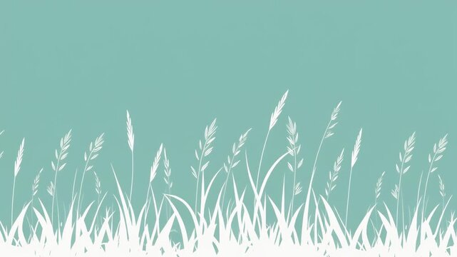 Minimalist Animated Meadow with Tall Grass in Soft Colors