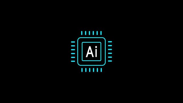AI processing pixel art animation on a white background, retro bait CPU chip iconic Dadaist