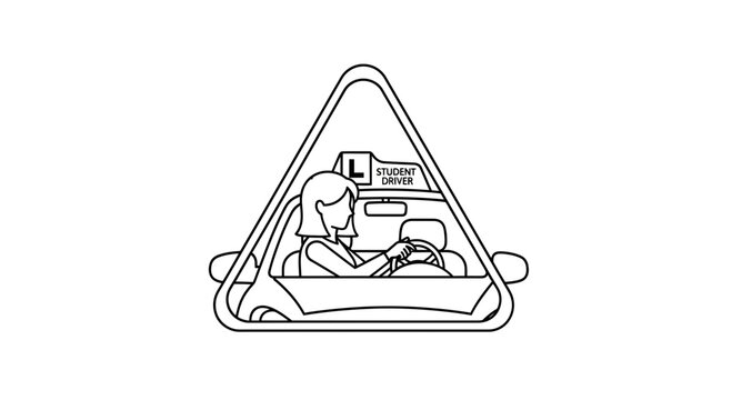 Student Driver Car Sign L Plate Driving Lesson Beginner Learner Road Safety