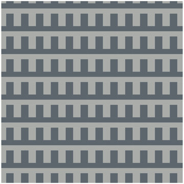 Seamless geometric pattern of gray architectural battlements and interlocking lines