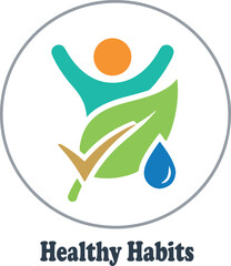 Naklejka premium healthy habits logo icon vector white background 