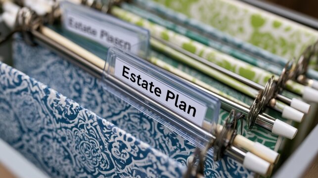 Close-up view of organized filing drawer with labeled tabs for financial documents
