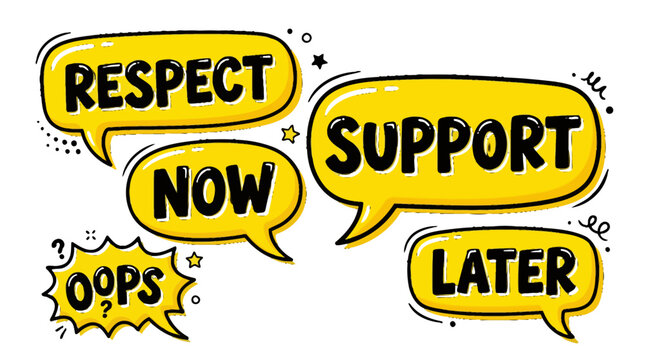 Support and respect concept with speech bubbles