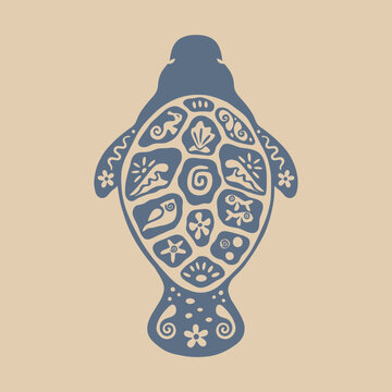 Decorative turtle shell design element.