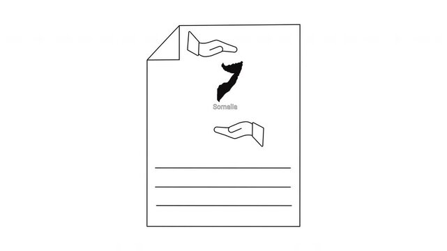 Hand gestures for the number seven in sign language on a paper.