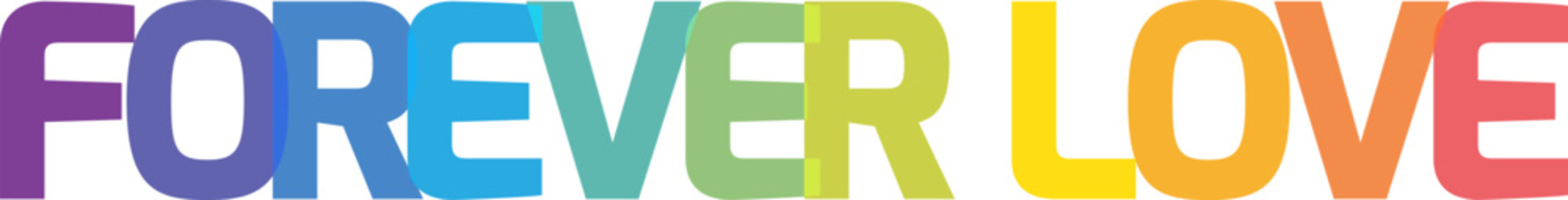 Forever love typography rainbow gradient text design