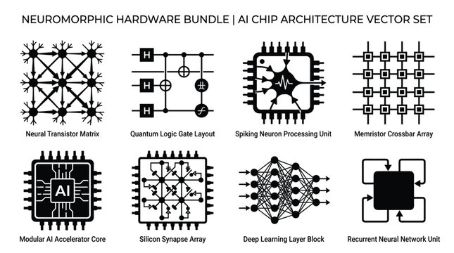 Neuromorphic hardware bundle ai chip architecture vector set