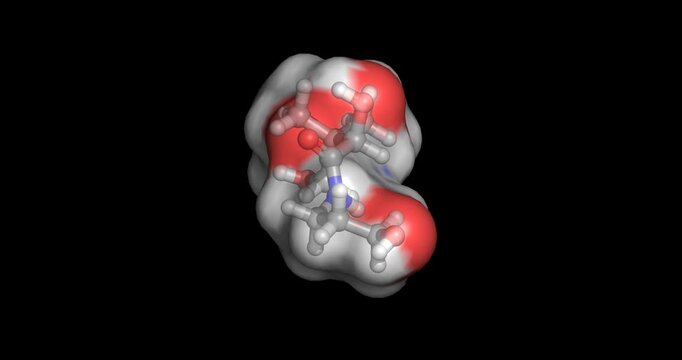 Dexpanthenol, provitamin B5 analog for tissue repair/ topical skincare formulations, 3D molecule 4K spinning