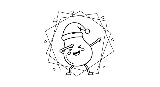 Cute Christmas Light Bulb Character Dabbing Dance Pose