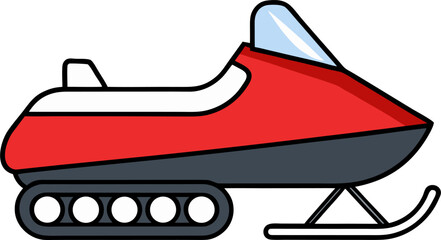 Snowmobile Vector Winter Adventure Vehicle Illustration © Awie