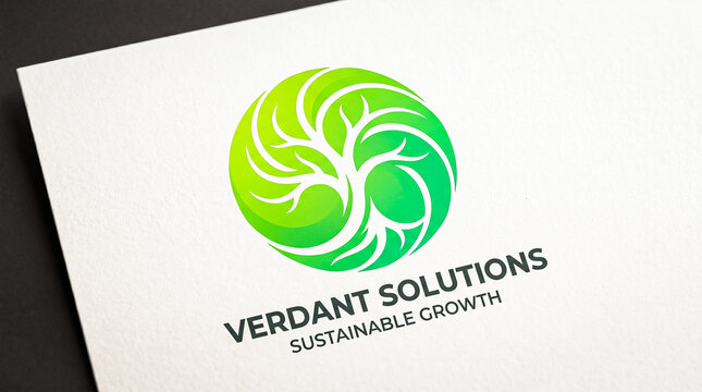 Vibrant green gradient tree logo representing natural, sustainable growth and innovative solutions for a thriving future, symbolizing environmental vitality and robust development