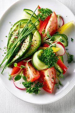 Artistic Healthy Vegetable Salad Composition &ndash; AI Generative