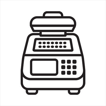Pcr thermal cycler outline icon vector.