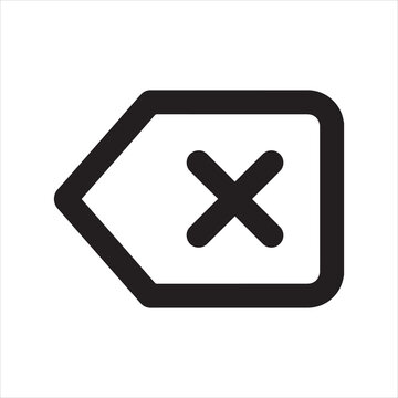 Backspace icon - delete erase remove outline.