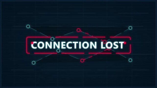 Connection Lost Error Animation Digital Network Failure Interface