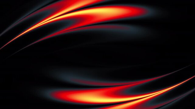 Abstract liquid gradient loops with glowing orange and red waves on a black background