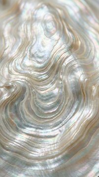 Iridescent mother of pearl texture background &mdash; Shimmering nacre shell surface with blue and silver waves