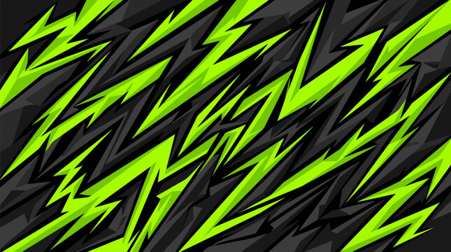 Lime green and grey sharp racing camouflage design.
