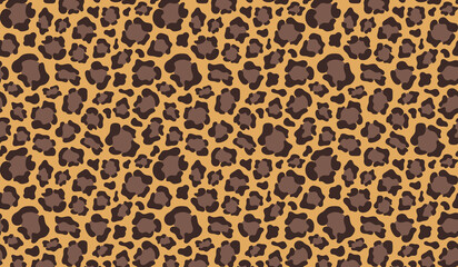 Seamless animal print pattern featuring classic leopard spots and skin texture © Graphics World