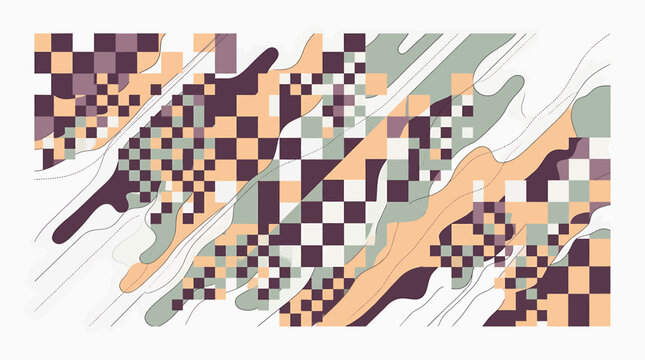 Colorful Pixelated Leopard Print Pattern Design Graphic.