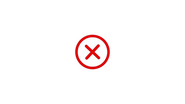 A simple red cross symbol inside a red circle on a clean white background, Red cross symbol in a circular shape on white background, Minimal error warning and alert design concept.