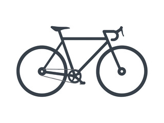 Fototapeta premium Minimalist Road Bike Line Art Icon Transparent PNG