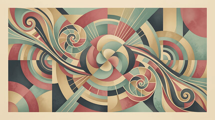 Intricate Abstract Spiral Design with Geometric Shapes. © syakila