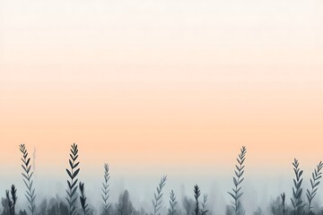 Obraz premium Serene winter sunset over snowy forest