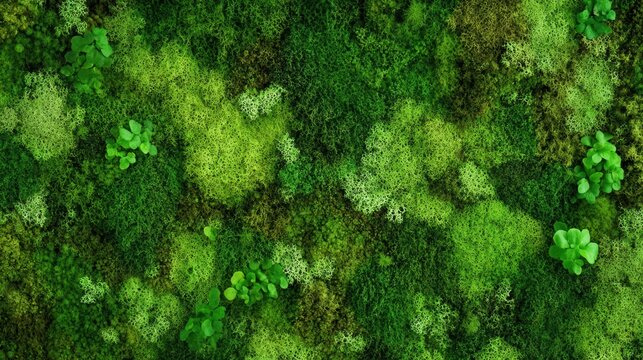 Close-up of vibrant green moss texture, natural background