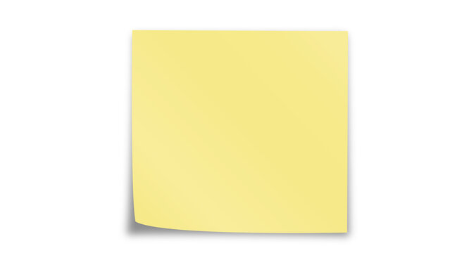 Blank Yellow Sticky Note Paper Mockup on Black Background