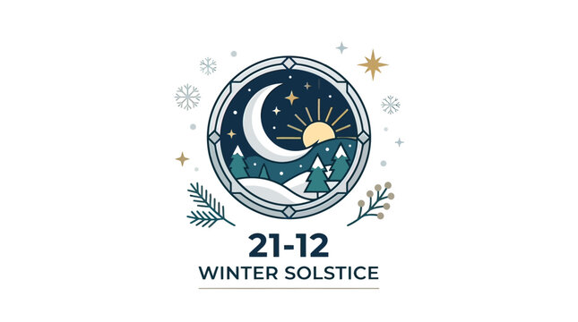 Winter Solstice Logo Design Element 1.