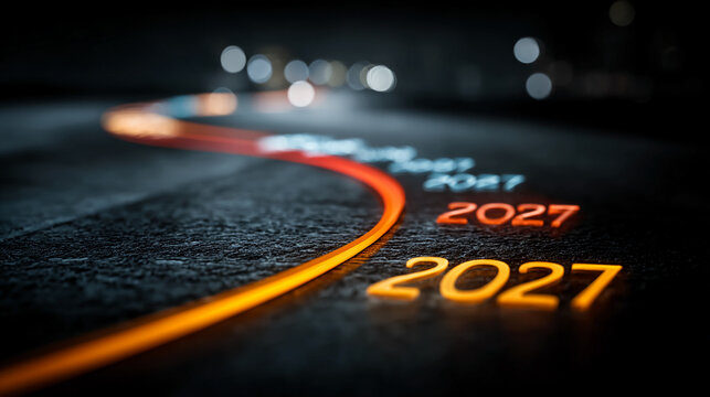 Business evolution strategy path leading to 2027 representing enterprise resilience leadership ambition growth acceleration innovation thinking and forward planning discipline