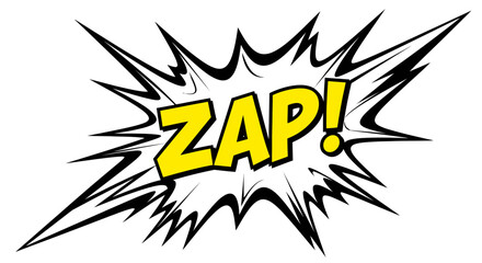 Naklejka premium Comic Book Zap Sound Effect Explosion Burst