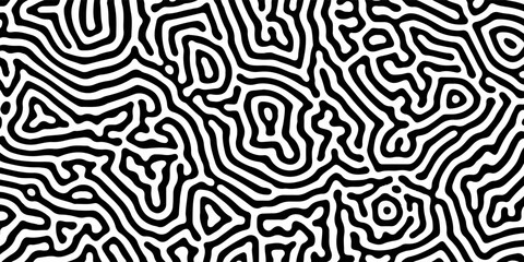 Seamless vector illustration of vintage leopard skin pattern design for fabric decoration. blots. hexagonal swirl pattern. zigzag, Monochrome, waving, Turing, labyrinth. algorithm, psychedelic, batik. © Mau