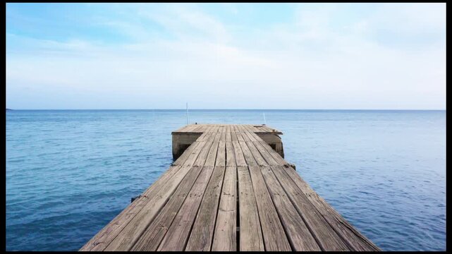 Timelapse of clouds at a dock at Bahia Salinas, Cabo Rojo, Puerto Rico.
