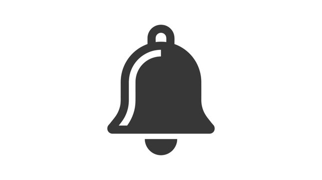 Simple black bell icon symbol.