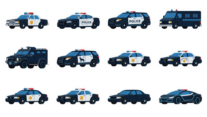 Set of different police patrol cars and law enforcement vehicles © rama coloring studio