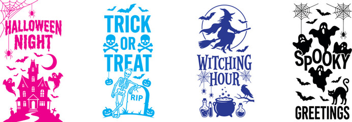 Halloween day designs spooky graphics for parties decorations seasonal products © Ragia