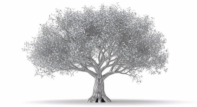 Large tree with thick trunk and leafy branches